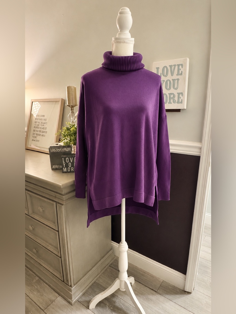 Illusory Purple Oversized Turtleneck Sweater NWOT